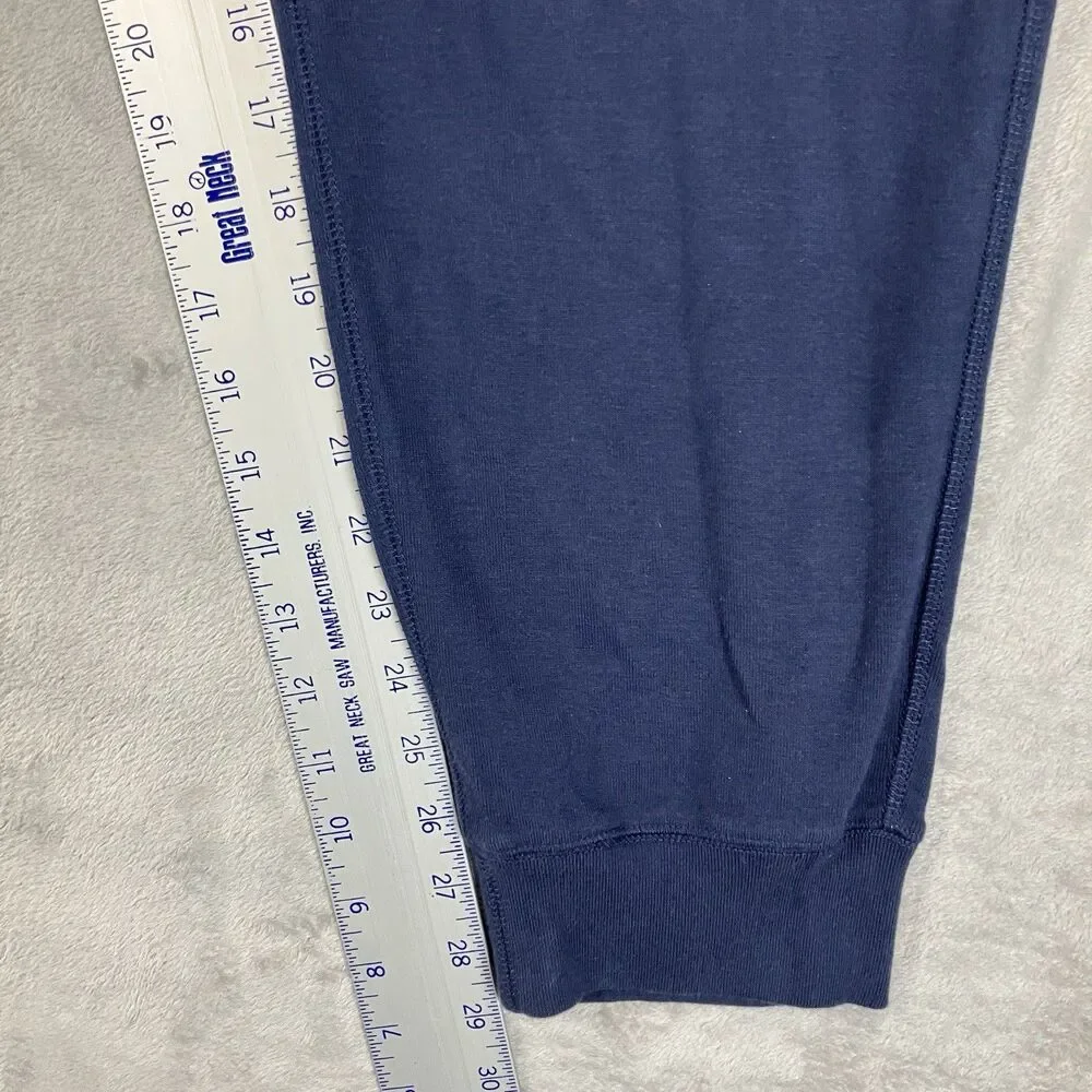 J.Crew Heritage Brushed Rib Knit Jogger Pants Mens XL Navy Cotton Drawstring